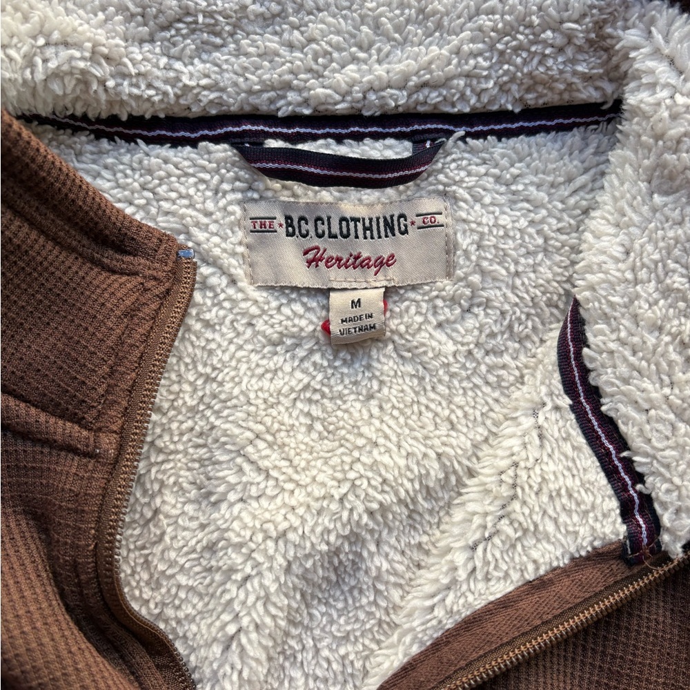 Bc Cloting Men's Brown Half-Zip Waffle Knit Pullover Sweater - Picture 6 of 6